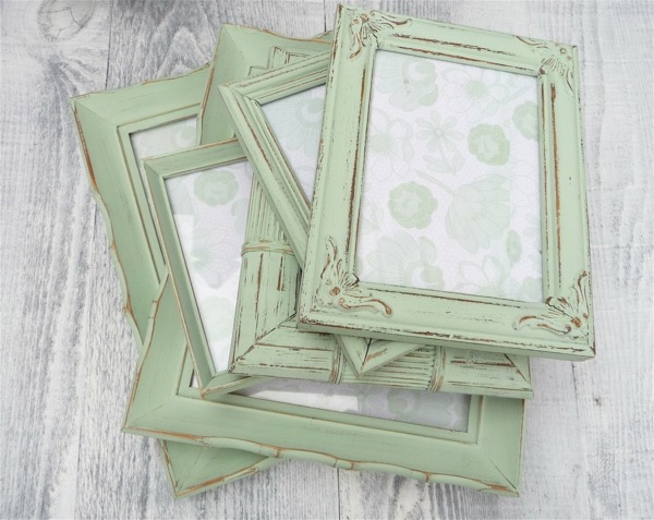 decoration object green shabby style frame