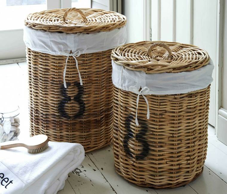 modern rattan laundry basket