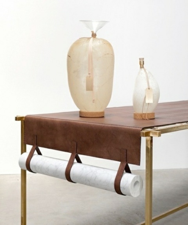 decorative objects leather path table