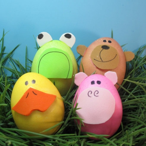 animal decorated eggs