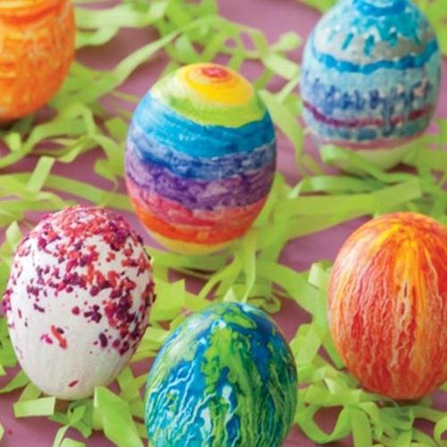 multicolored decorated eggs