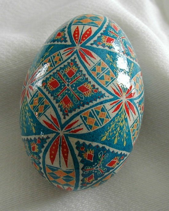 Easter eggs blue patterns