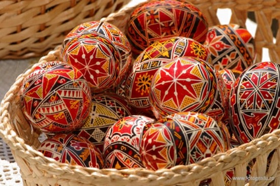 colorful Easter eggs tradition Romania