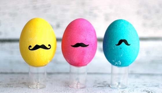 Easter eggs mustaches