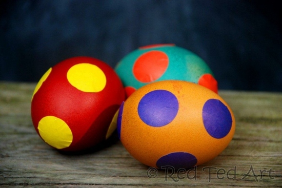 lilla orange røde æg