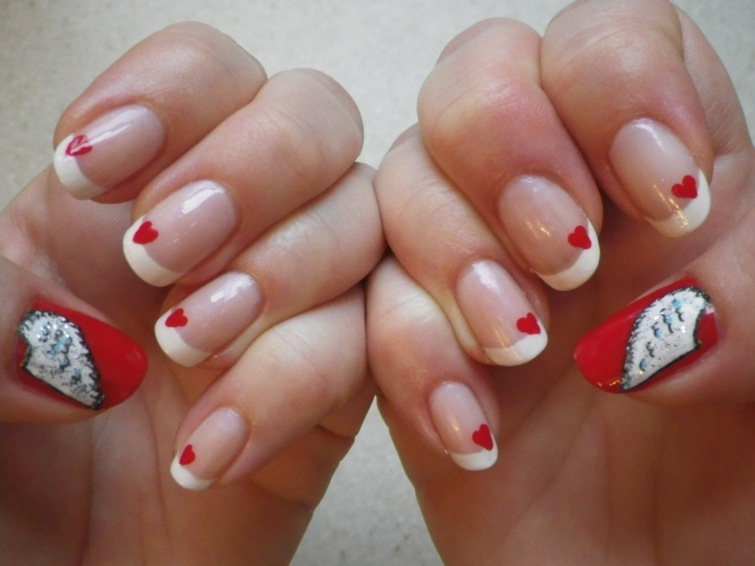 french manicure decorated nails