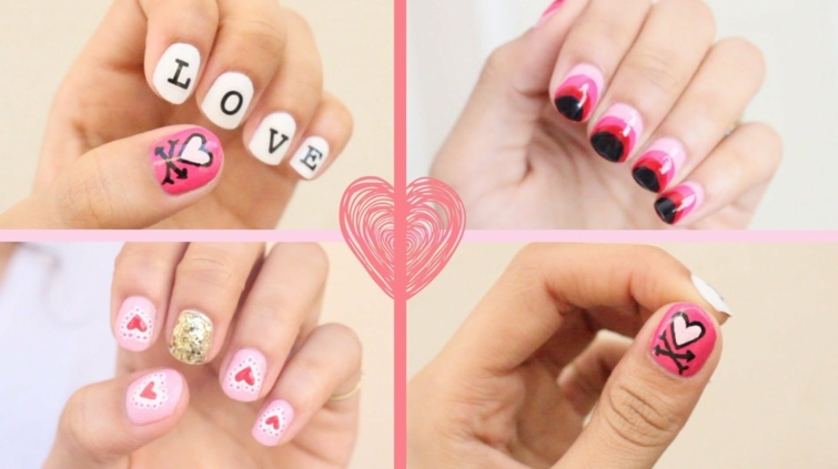 decorated nails Valentine's day ideas