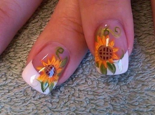 nails deco flowers sunflower