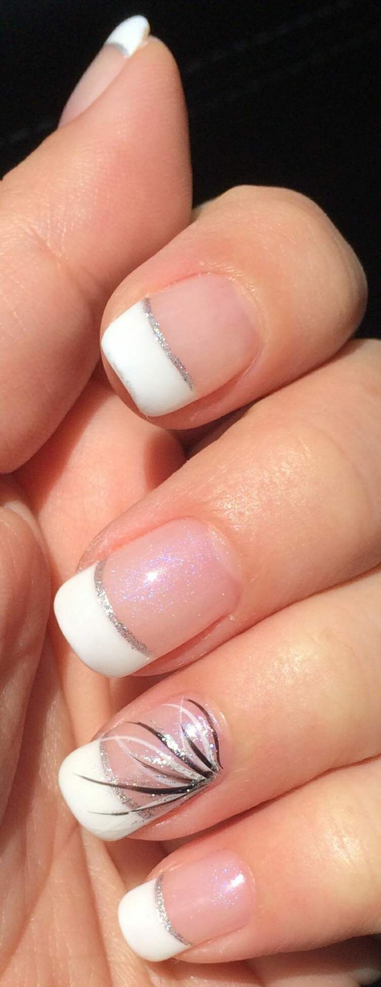 nail gel decoration idea manicure french white varnish