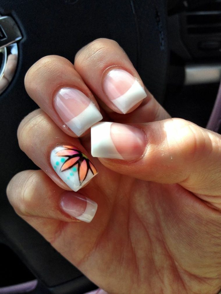 french manicure idea nails in deco gel