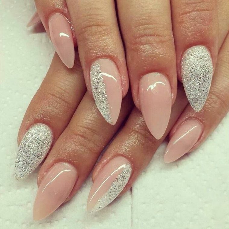 trendy pink polish nail