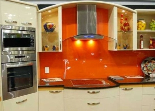 bright orange modern kitchen