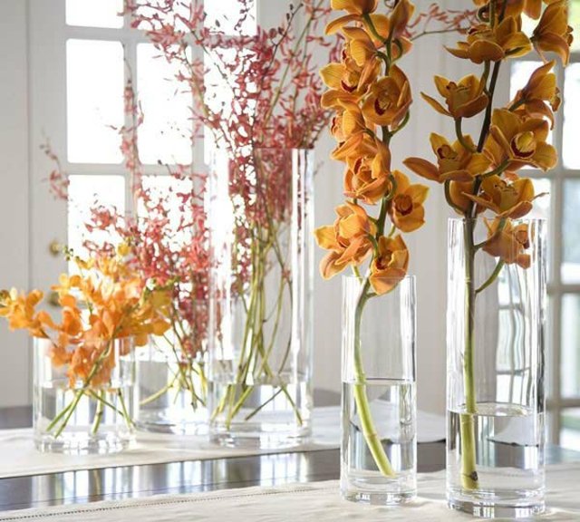 decoration orange flowers orchid orange table design