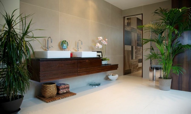 ideas decoration bathroom zen flowers