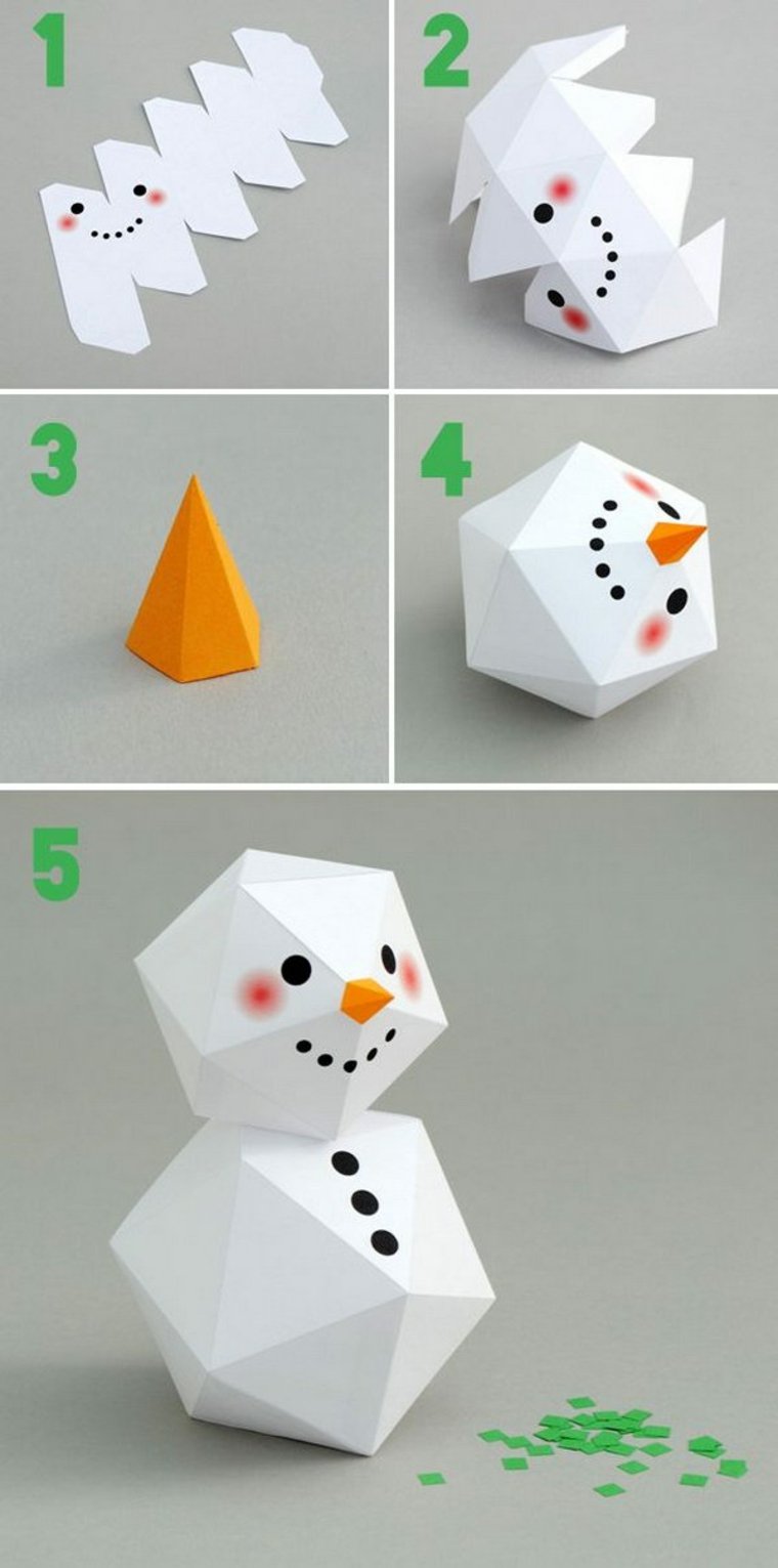 aktiviti manual natal idea kanak-kanak menghiasi ruang natal asli origami kadbod