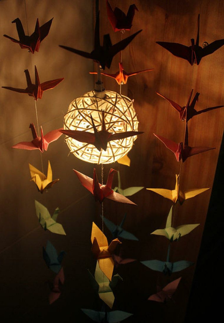 suspension child room design idea origami paper fixture