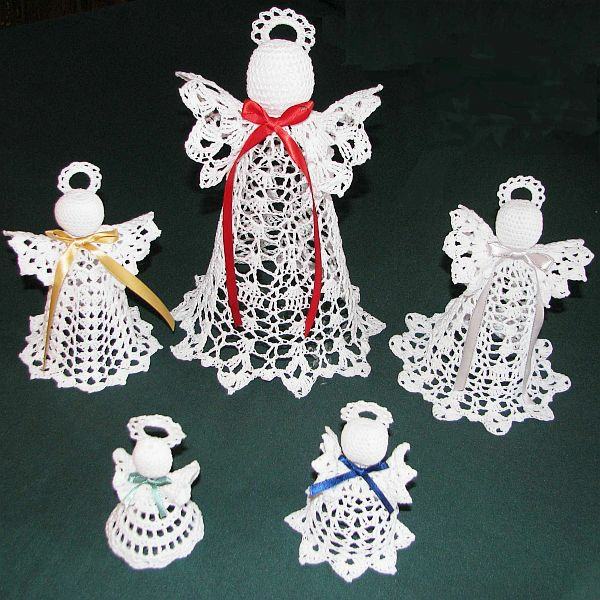 Christmas ornaments white knitting angels