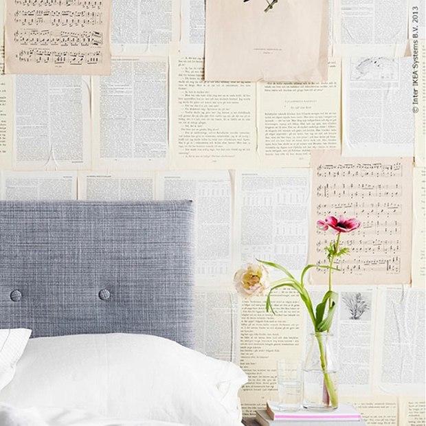 pages of books and sheet music for a bohemian look