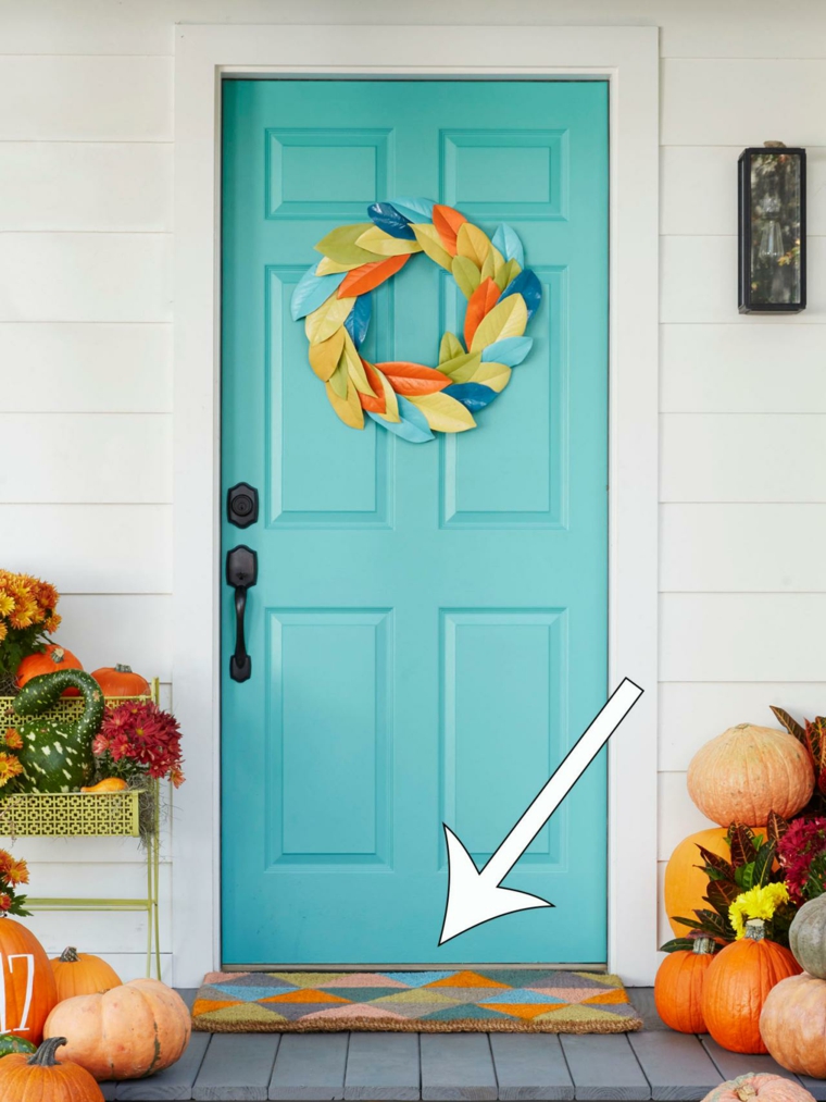 entrance doormat decorate space autumn door crown idea