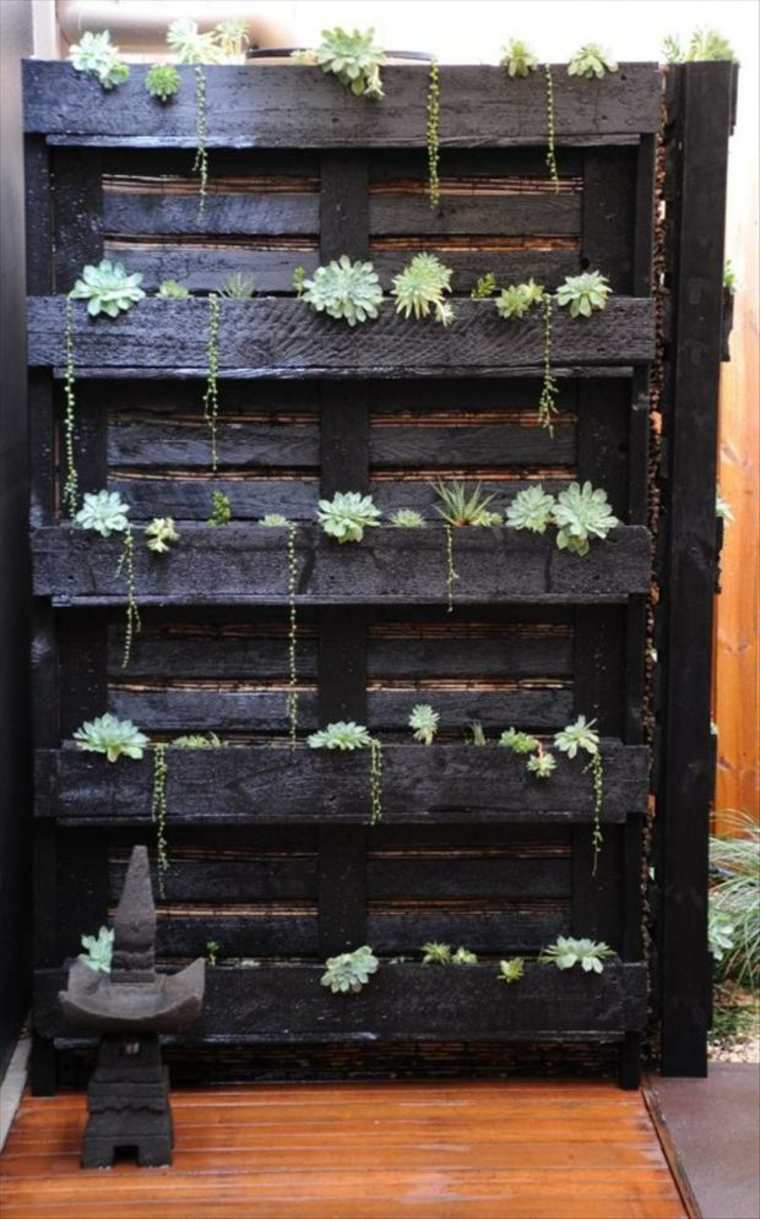 pallet idea kayu tumbuhan taman menegak