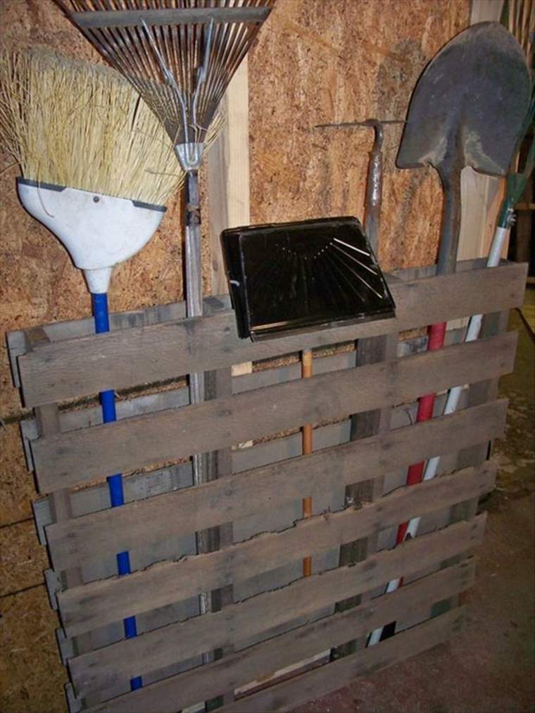 storage garage DIY wooden pallet idea organization garage