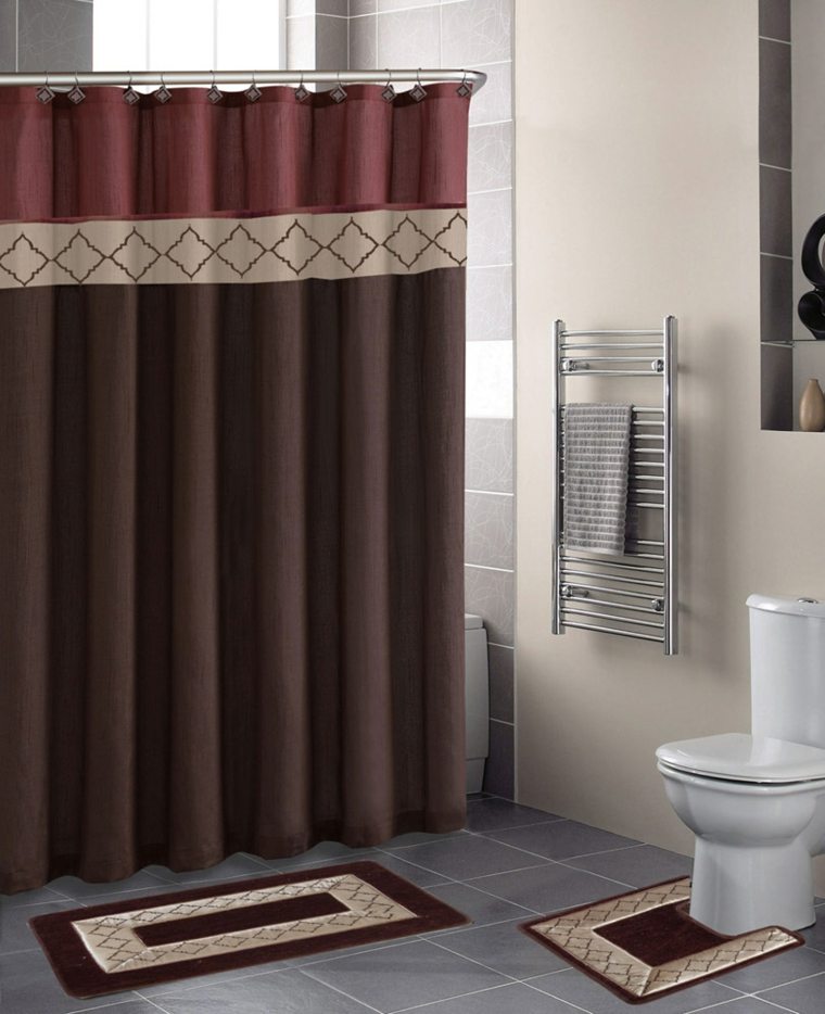 brown color palette bathrooms curtains