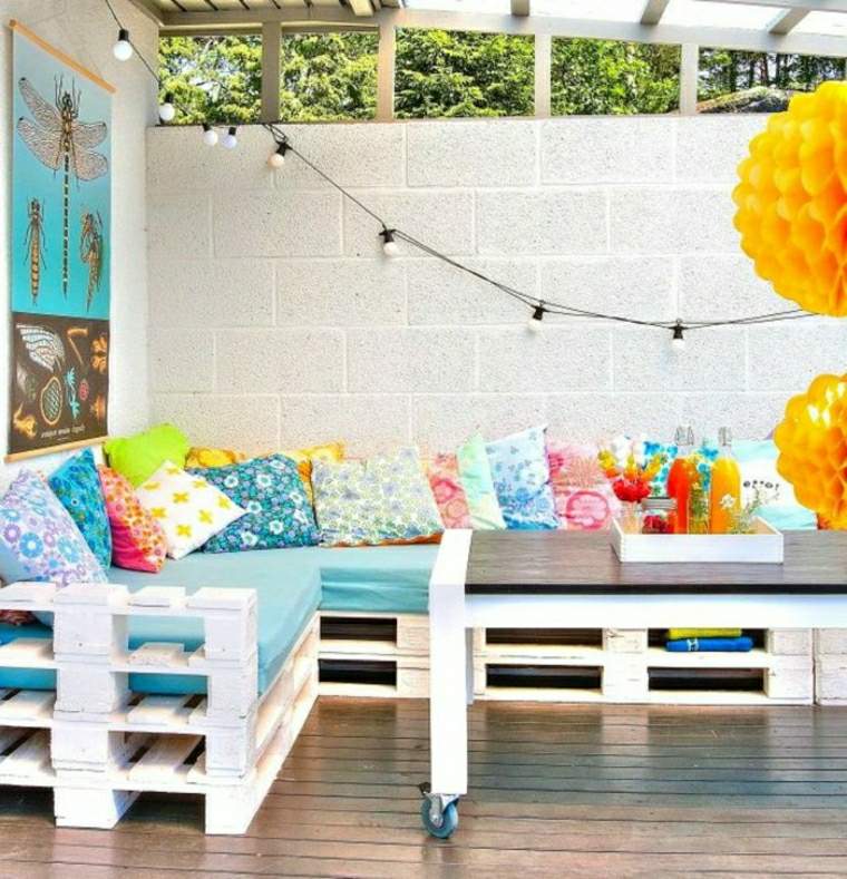 pallet wood garden furniture idea furniture light garland