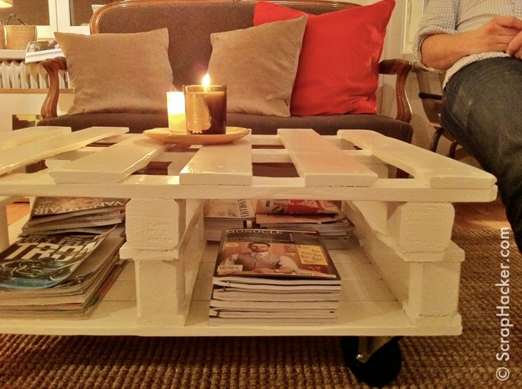 table wood pallet diy idea candle deco living room