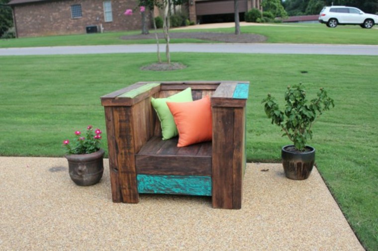 furniture pallet wood armchair idea cushions