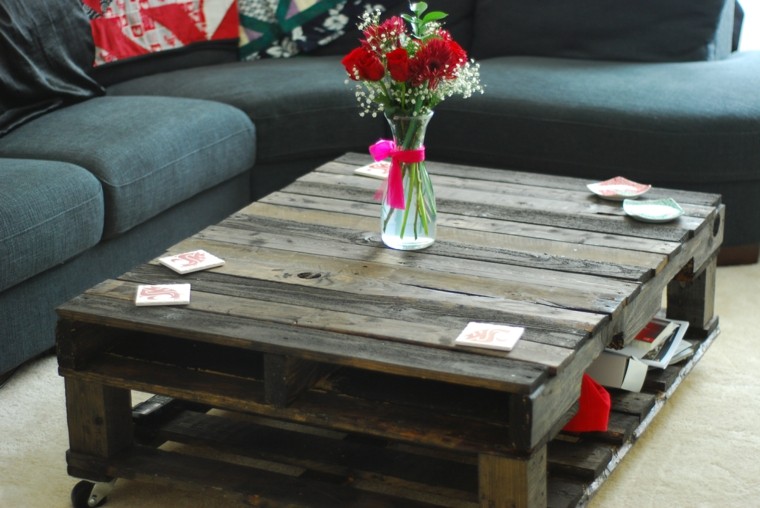 bordpallett DIY DIY ide bukett blomster sofa d'angle