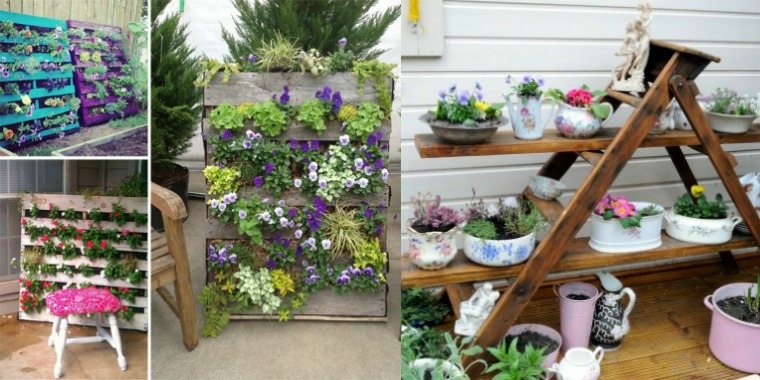 deco garden idea wood pallets recycling