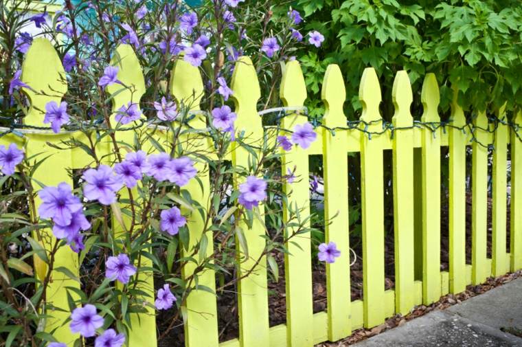 fence yellow lemon wood original flowers deco landscaping exterior original