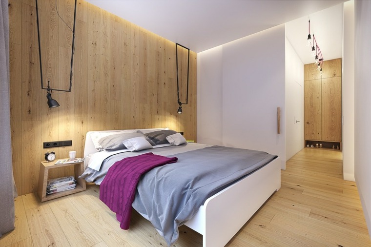 wood panels wall deco bedroom