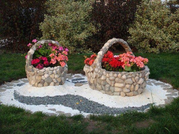 basket-flower pebbles-stone