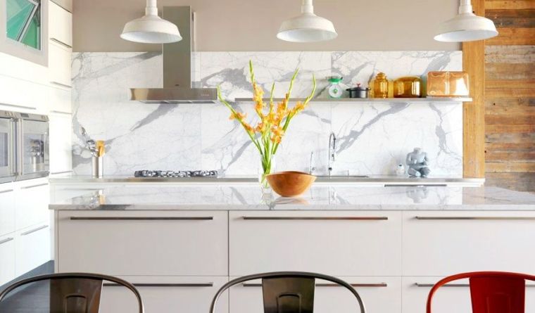 credence deco kitchen marble effect panel