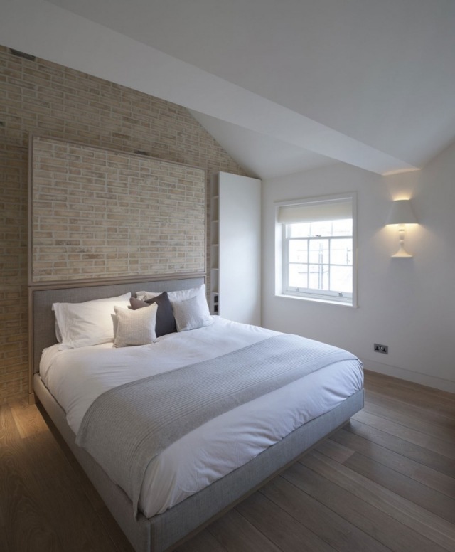 wallpaper-brick-bedroom-bed-brick-traditional-bedding-white-light-gray wallpaper