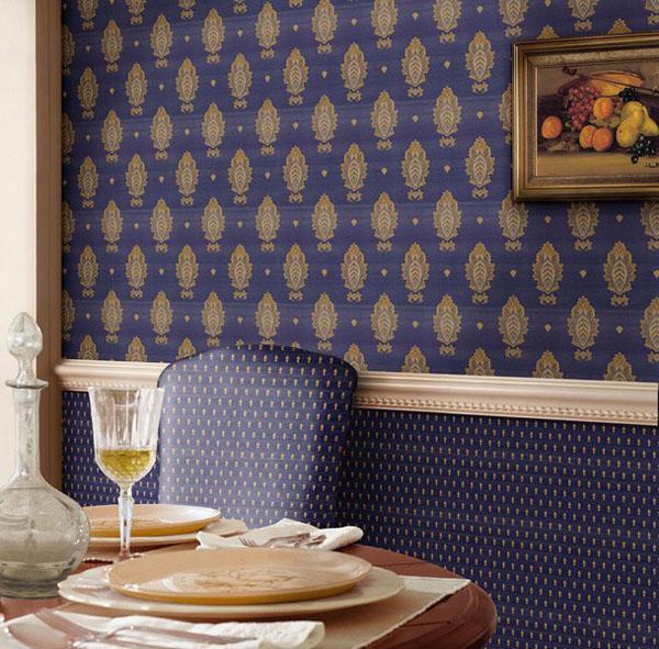 blue patterned wallpaper