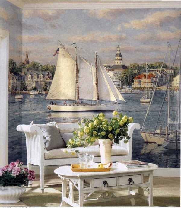 3D deco boat wallpaper