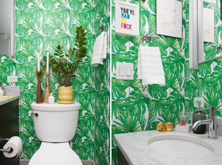 bathroom wallpaper idea toilet deco