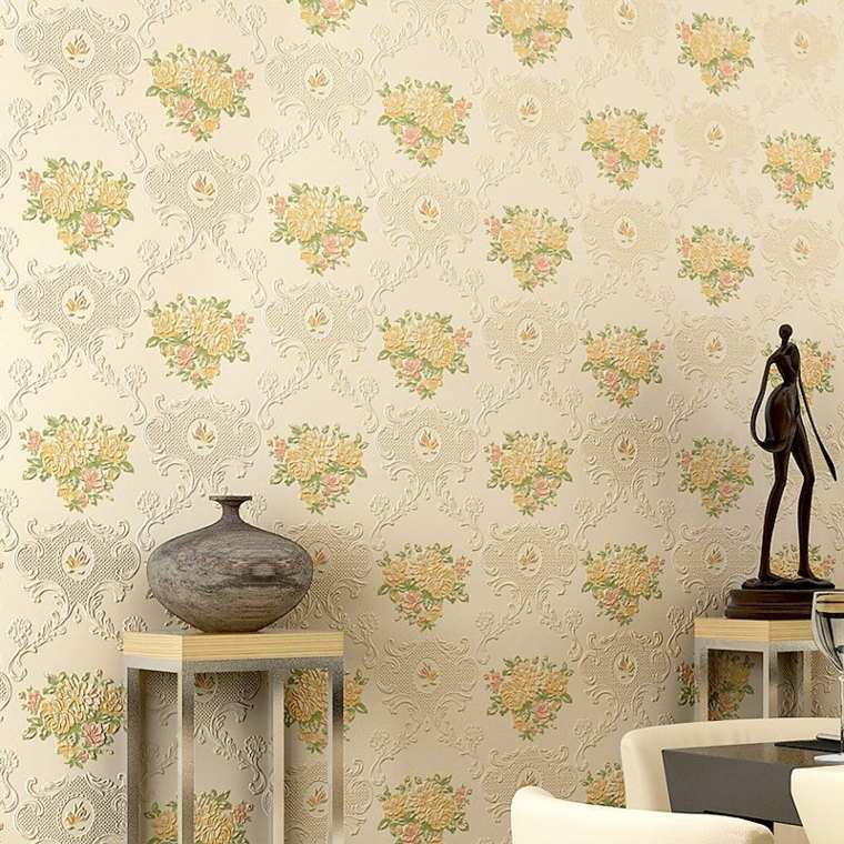 vintage floral 3d deco wallpaper