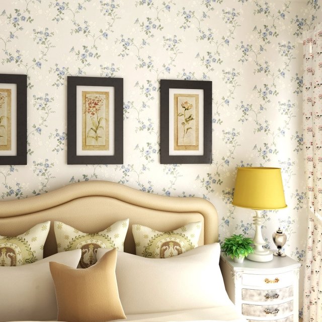 vintage wallpaper pattern-flowers-bedroom