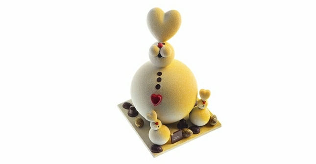 zajček Velikonočna ideja čokoladni skrilavec kamen marcolini