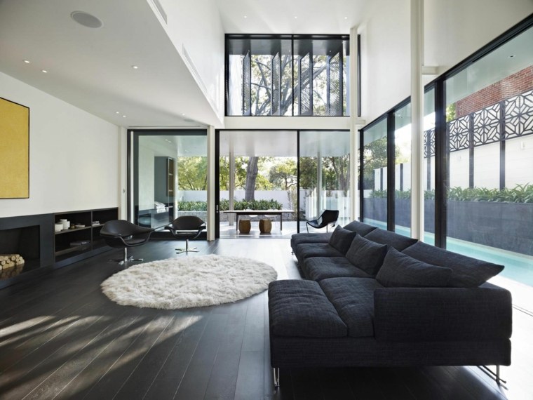 black parquet living room-workshop-house-floors