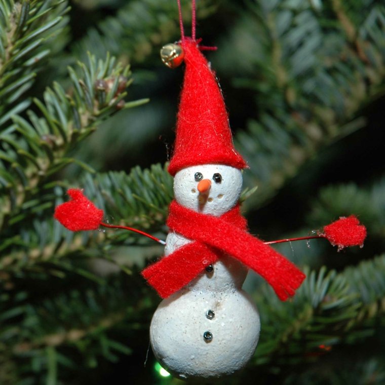 snowman hat red deco fir tree cheap idea suspension