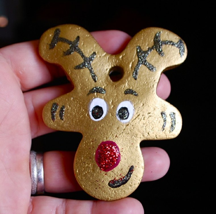 decorating deer head idea modeling salt dough coloring deco christmas manufacturing