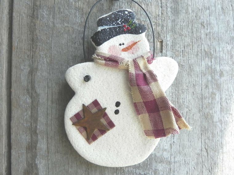 salt dough pattern decoration idea christmas snowman scarf hat idea