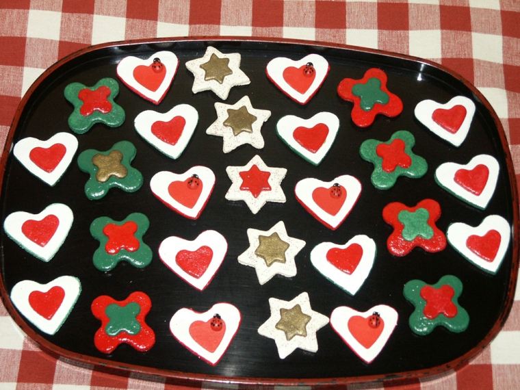 deco christmas original idea salt dough heart flowers brico child