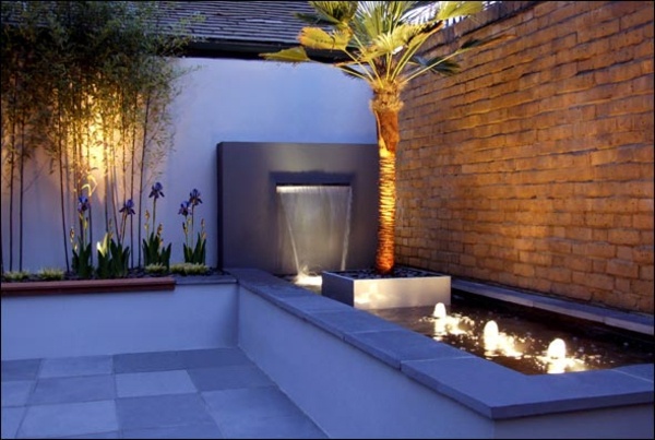 modern water basin patio