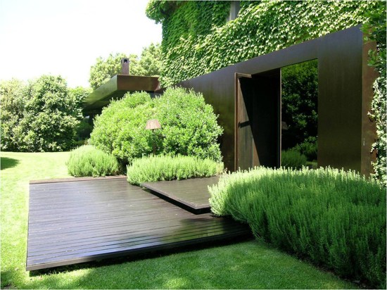 green wood patio