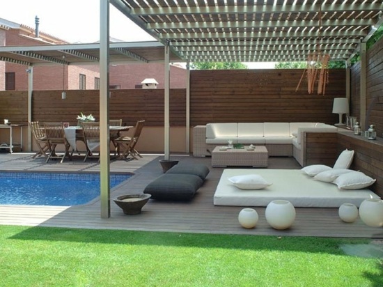 modern pool garden patio